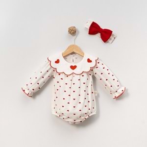 Çakar Geniş Yakalı Romper -8030168 - KIRMIZI