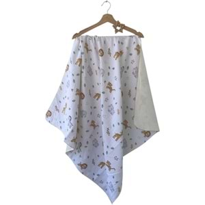 ŞEKİL HAYVANLAR pikeli müslin batteniye 100*100 cm -433120220