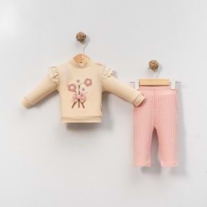 Çakar Bebe 6-18 Aylık Çiçek Süzine 2 li Takım-8045120 - PEMBE