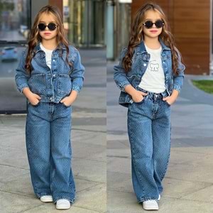 Taşlı Kotlu Takım 5-14 Yaş-251481100 - MAVİ