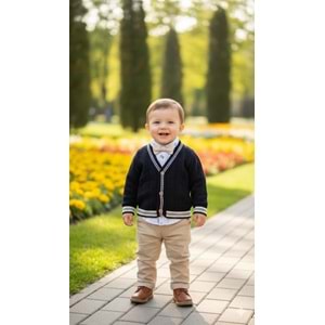 Iggy Örgü Hırkalı Papyonlu 3 Lü Erkek Takım 6-24 Aylık-126019627 - LACİVERT