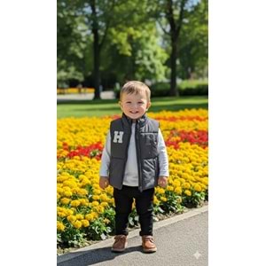 Hippıl Yelekli Çizgili Erkek Üçlü Takım 2-5 Yaş-7061788 - FÜME