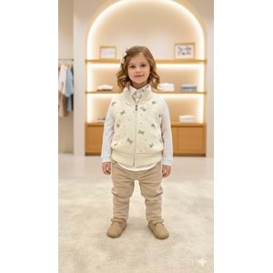Miss Elitte Fiyonk Yelekli 3 Lü Takım 9-24 Aylık-997921 - KREM