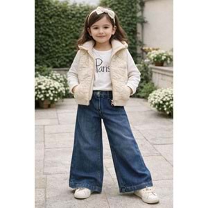 Miss Elitte Nubuk Yelekli 3 Lü Takım 2-5 Yaş-1003925 - KREM