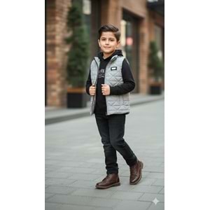Yavrucak Şişme Yelekli Sweatli Takım 5-8 Yaş-5843726 - GRİ