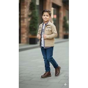 Yavrucak Keten Ceketli Gömlekli Takım 9-12 Yaş-4806826 - BEJ