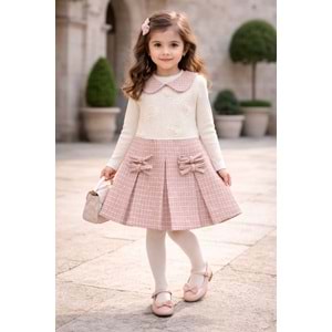 Miss Melinda Güllü Kaz Ayaklı Elbise 3-6 Yaş-0357508 - PEMBE