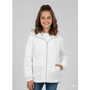Asya Kids Büzgülü Krep Kız Yağmurluk 6-14 Yaş-5074550 - BEYAZ