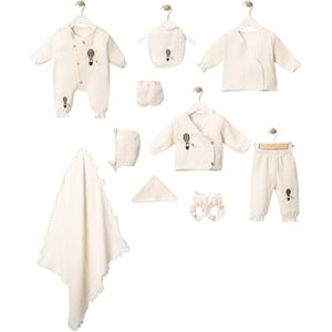 10 Lu Müslin Lüx Erkek Zıbın Seti 0-3 Aylık -438637807 - KREM