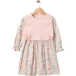 Wow Çiçekli Penye İkili Elbise 5-8 Yaş -450960200 - PUDRA