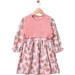Wow Çiçekli Penye İkili Elbise 5-8 Yaş -450960200 - SOFT MERCAN