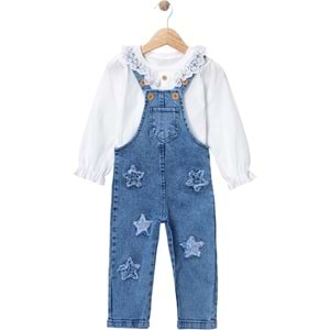 Been Likralı Kız Kot Slopet 1-4 Yaş -451048405 - MAVİ