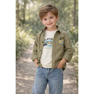 Oryeda Baskılı Gömlekli Takım 2-5 Yaş -449101518 - KAHVERENGİ