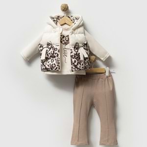 Hippıl Kalp Fiyonklu Leoparlı Kız 3 Lü Takım 2-4 Yaş -542573610 - BEJ