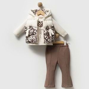 Hippıl Kalp Fiyonklu Leoparlı Kız 3 Lü Takım 2-4 Yaş -542573610 - KAHVERENGİ