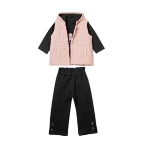 Hippıl Kabartma Yelekli 3 Lü Kız Takım 2-5 Yaş-542677672 - SİYAH