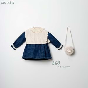 Cocosis İncili Süveterli Çantalı Kız Elbise 1-4 Yaş -268680 - KREM