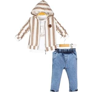 Nono Baby Kalın Çizgili 3 Lü Erkek Takım 1-4 Yaş -1237511 - YEŞİL