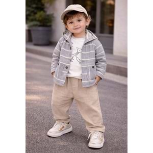 Çojuxs Erkek Çizgili 3 Lü Takım 6-24 Aylık -3005371 - AÇIK YEŞİL