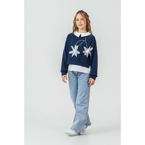 Son Öz Bebe Çiçekli Oysho Kız 3 Lü Takım 9-12 Yaş -487750 - LACİVERT