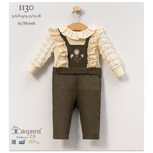 Cayzen 3-12 Aylık Kız Bella Lace Slopet Takım -1130368 - HAKİ YEŞİL