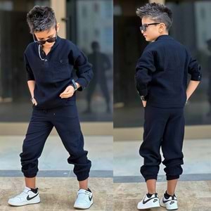 Müslin Gömlekli İkili Erkek Takım 5-14 Yaş -12003550 - SİYAH