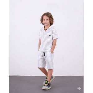 Payteks Krep Kumaş Şortlu Erkek İkili Takım 5-14 Yaş -12971330 - BEYAZ