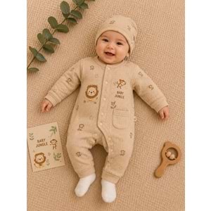 Bubbless Baby Jungle Basic Patiksiz Tulum 3-9 Aylık -BA3053218 - AÇIK KAHVE