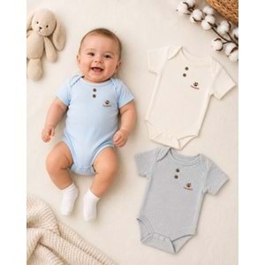 Canario Kıs Kol Unisex 3 lü Zıbın Set 0-3 Aylık -BA8039276 - MAVİ