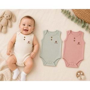 Canario Sıfır Kol Unisex 3 Lü Zıbın Kutuda Set 0-3 Aylık -BA8042227 - GÜL KURUSU