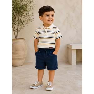 Nova Trikolu Kot Şortlu Erkek İkili Takım 2-5 Yaş -AL1017470 - HARDAL
