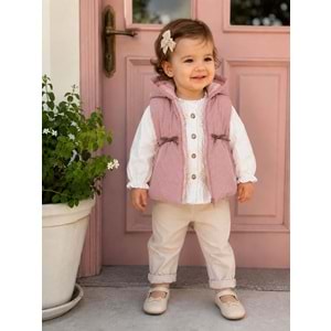 Hippıl Baby Şişme Yeleği Taşlı Gömlekli 3 Lü Kız Takım 1-4 Yaş -BA7091750 - GÜL KURUSU