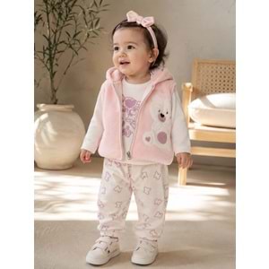 Hippıl Baby Ayıcık DesenliKız Şişme Yelekli Kız Üçlü Takım 2-4 Yaş -BA7037630 - SOMON