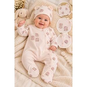 Bubbless Happy Best Friends Baskılı Kız Bebek Tulum 3-9 Aylık -BA1045233 - PEMBE