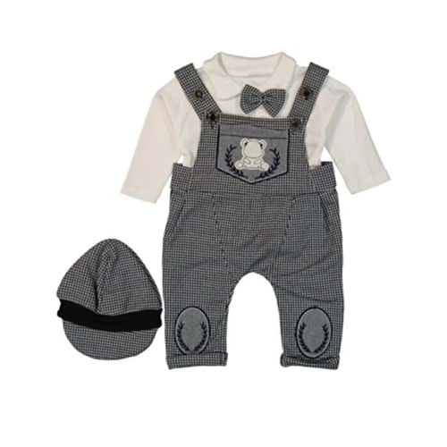 Murat Baby Yakalı Şapkalı Slopet Tulum 2674-1900 - FÜME - 9-12 AY