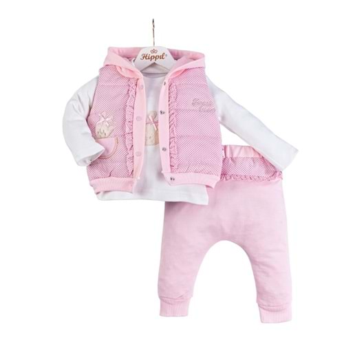 Hippıl Baby 0194-3420 Şişme Yelekli Üçlü Takım 2-4 Yaş - PEMBE