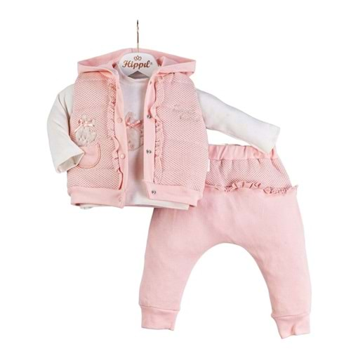 Hippıl Baby 0194-3420 Şişme Yelekli Üçlü Takım 2-4 Yaş - PUDRA