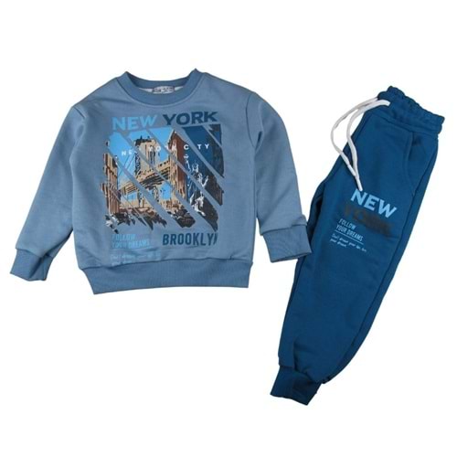 3-12 Yaş Newyork İkili Takım 23317 - MAVİ
