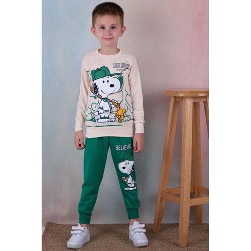 7255-2100 Snopy 2li Eşofman Takım - YEŞİL