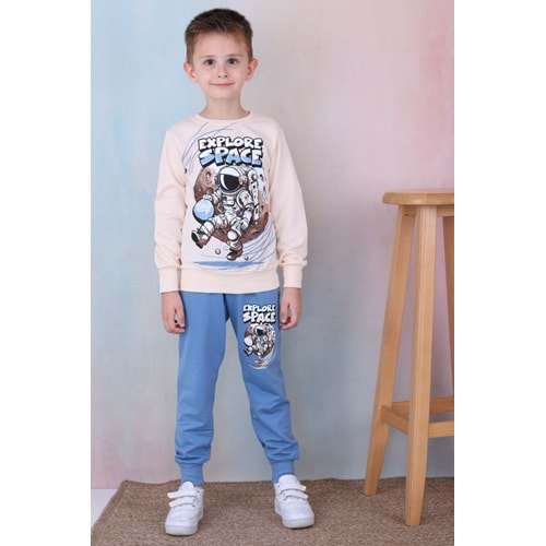 7258-2100 Astronot 2li Eşofman Takım - MAVİ