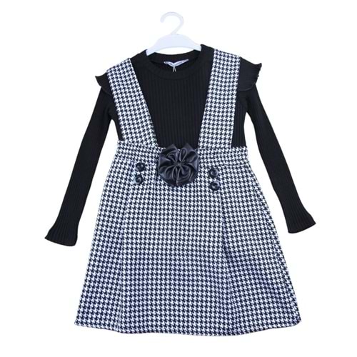 3300-Kazayak Desenli 7-10 Yaş Elbise