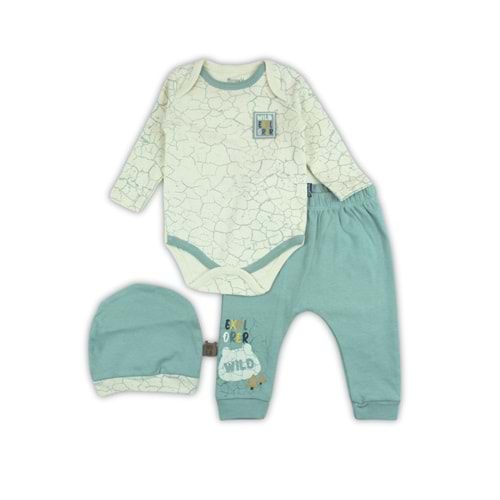 Miniworld 6-9 Ay Wild Explorer Baskılı Badili Takım 18522165 - YEŞİL