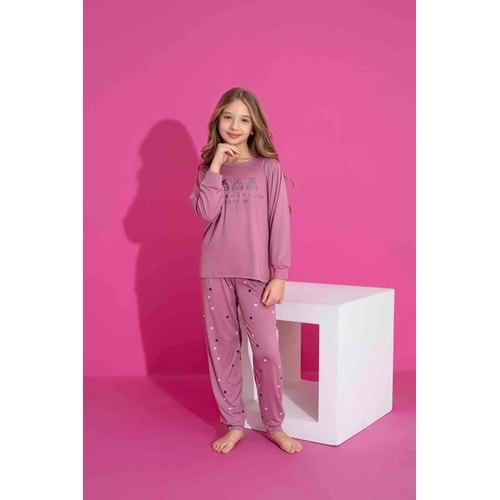 Tarık 10-15 Yaş Kız Çocuk Pijama Yıldız 2958250 - PEMBE