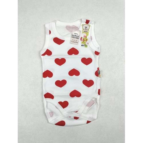 Babytoo 1-3 Yaş Bebek Çıtçıtlı Badi Büyük Kalpli