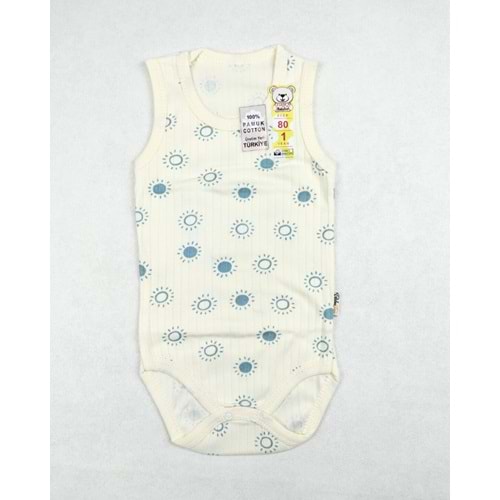 Babytoo 1-3 Yaş Bebek Çıtçıtlı Badi Güneş 7297046 - MAVİ