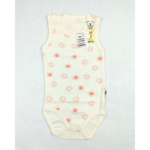 Babytoo 1-3 Yaş Bebek Çıtçıtlı Badi Güneş 7297046 - NAR ÇİÇEĞİ