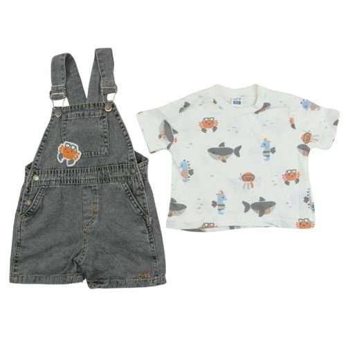İggy Sea Animals Erkek Salopet Takım 6/24 Ay-125206318 - GRİ