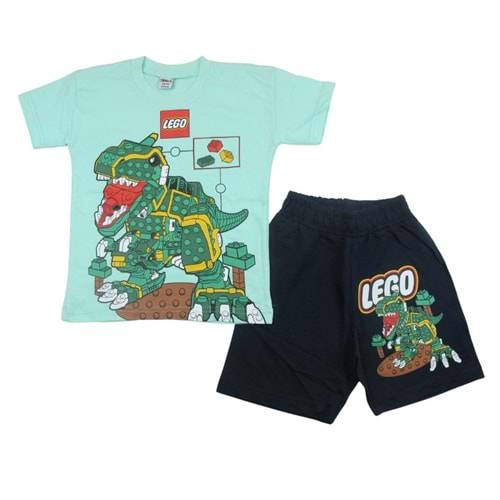Kübrakids Lego 5-10 Yaş Erkek Şortlu Takım-0135 - YEŞİL