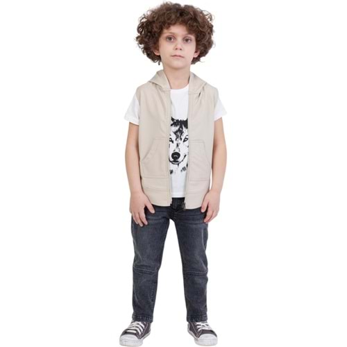 6-10 Yaş Erkek 3lü Yelekli Takım-25598530 - BEJ