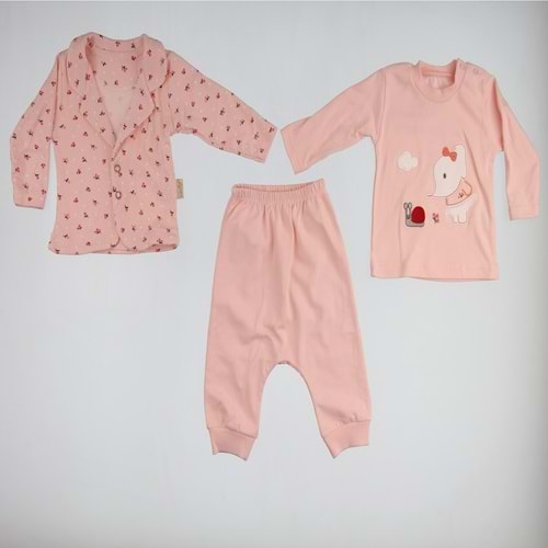 Babyim 3-6-9 Kız Çiçekli 3lü Takım-2109224 - SOMON